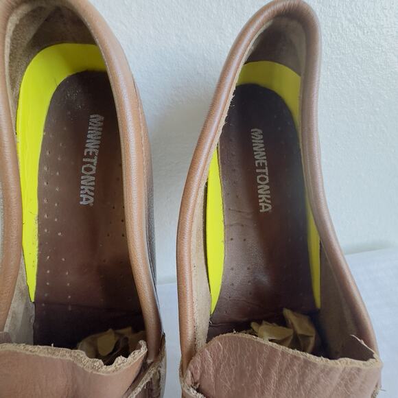 Minnetonka Brown Leather Loafers Moccasins Women’s 10 Slip-On Driving Shoes - Picture 10 of 13